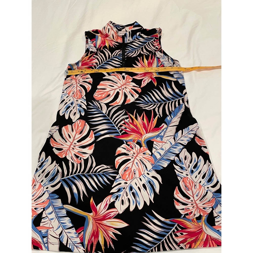 Tommy‎ Bahama Womens Golf Dress Tropical Floral Sleeveless Mock Neck Zip Medium - Picture 5 of 8